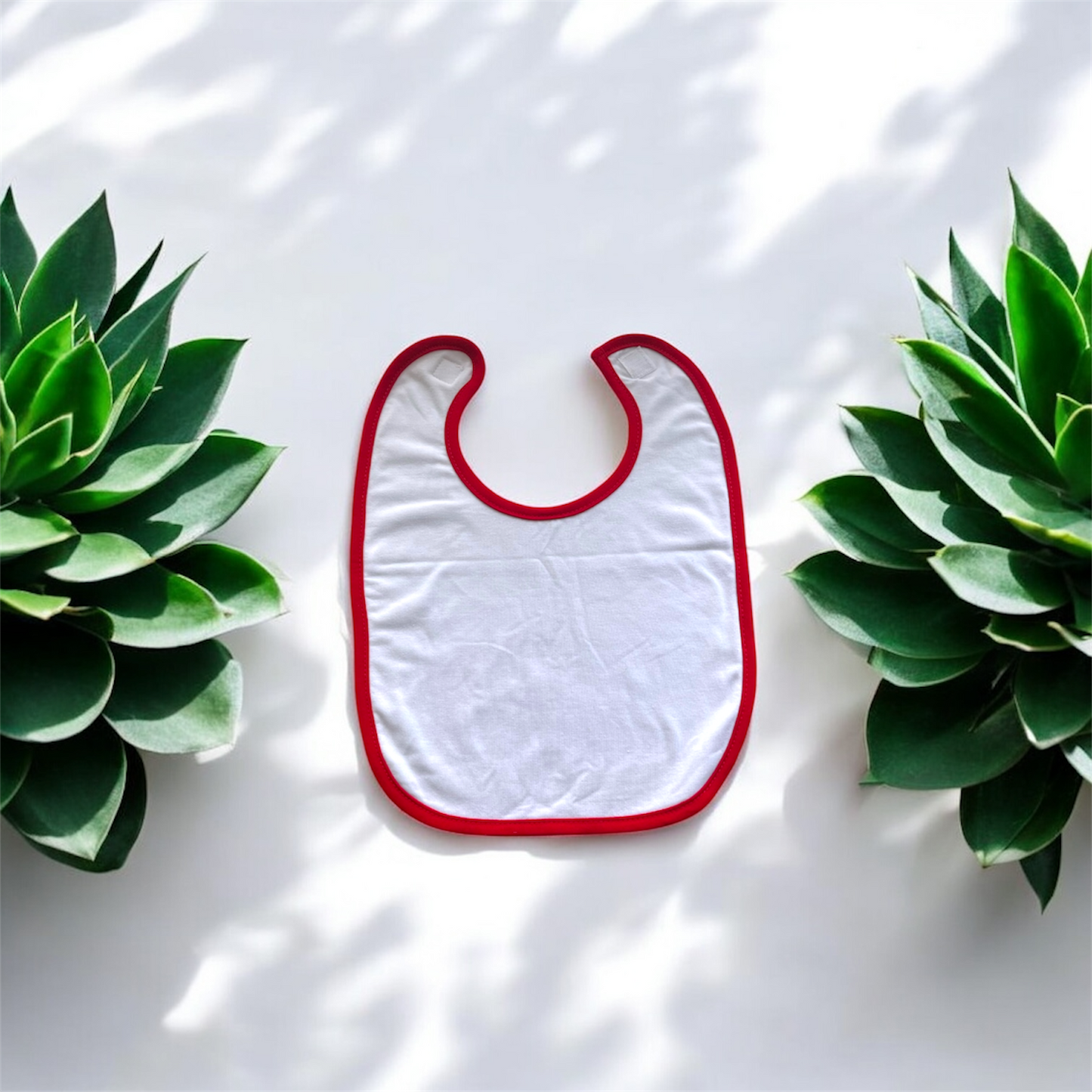 Bavoir doublure éponge Blanc avec bordure de couleur personnalisable